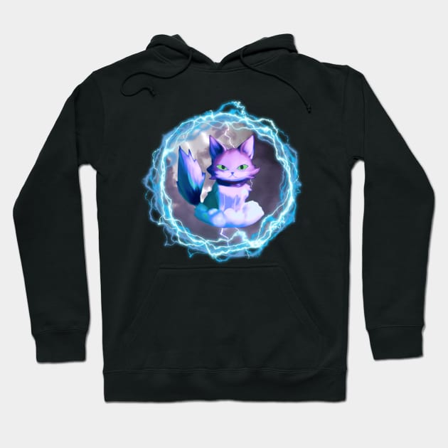 Electric-kitty - Cat God of Thunder Hoodie by Cattingthere